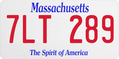 MA license plate 7LT289