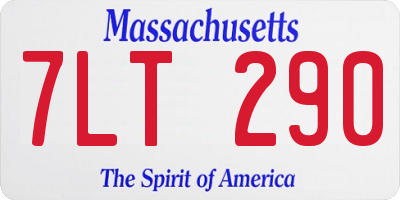 MA license plate 7LT290