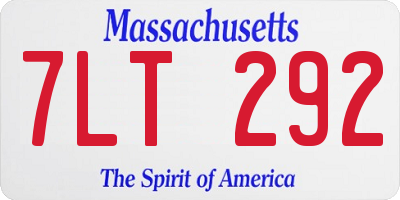 MA license plate 7LT292