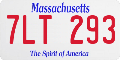 MA license plate 7LT293