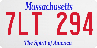 MA license plate 7LT294