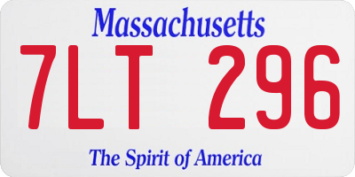 MA license plate 7LT296