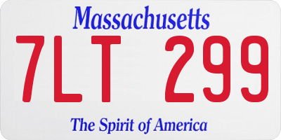 MA license plate 7LT299
