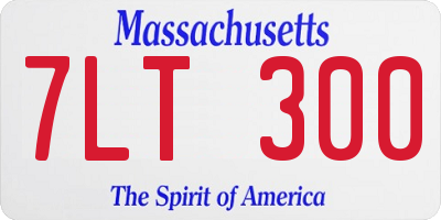 MA license plate 7LT300