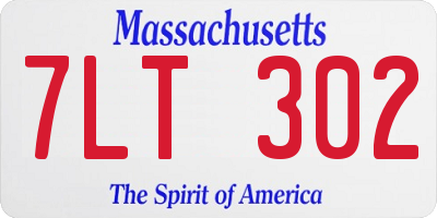 MA license plate 7LT302