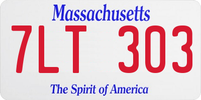 MA license plate 7LT303