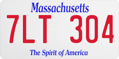 MA license plate 7LT304