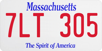 MA license plate 7LT305