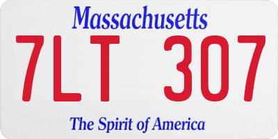 MA license plate 7LT307