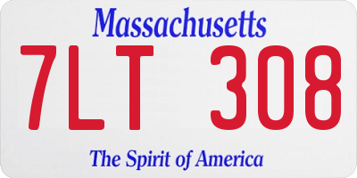 MA license plate 7LT308