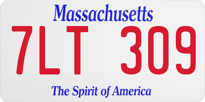 MA license plate 7LT309