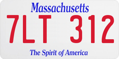 MA license plate 7LT312