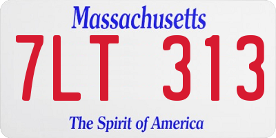 MA license plate 7LT313