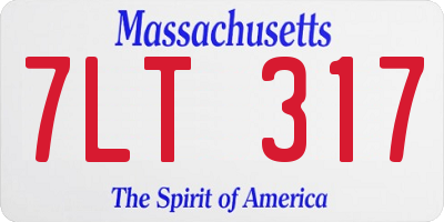 MA license plate 7LT317