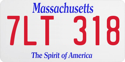 MA license plate 7LT318