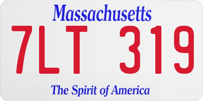 MA license plate 7LT319