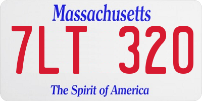 MA license plate 7LT320