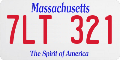 MA license plate 7LT321