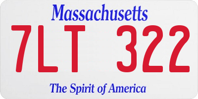 MA license plate 7LT322