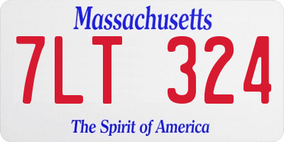 MA license plate 7LT324
