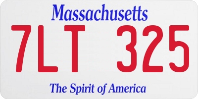 MA license plate 7LT325