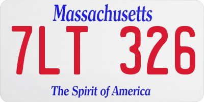 MA license plate 7LT326