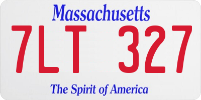 MA license plate 7LT327