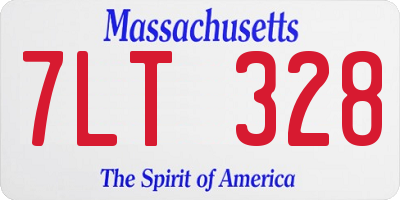 MA license plate 7LT328