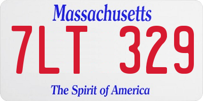 MA license plate 7LT329