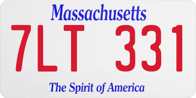 MA license plate 7LT331