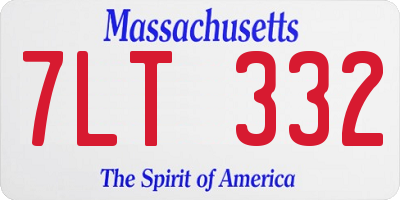 MA license plate 7LT332
