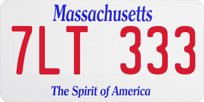MA license plate 7LT333