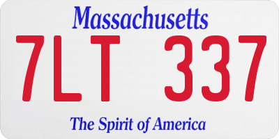 MA license plate 7LT337