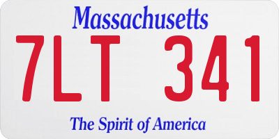 MA license plate 7LT341