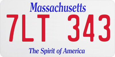 MA license plate 7LT343