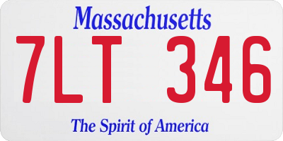 MA license plate 7LT346