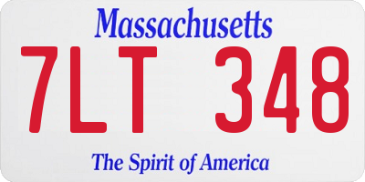 MA license plate 7LT348