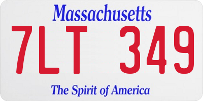 MA license plate 7LT349