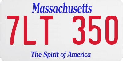 MA license plate 7LT350