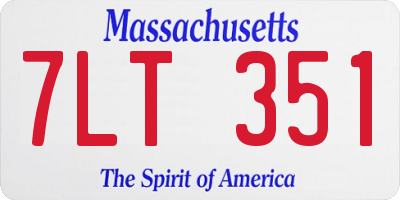 MA license plate 7LT351