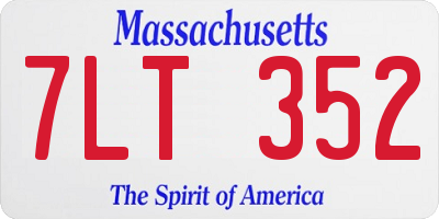 MA license plate 7LT352