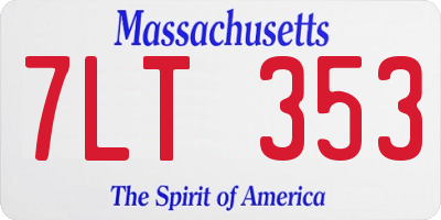 MA license plate 7LT353