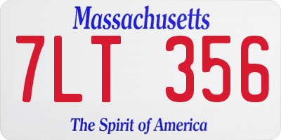 MA license plate 7LT356