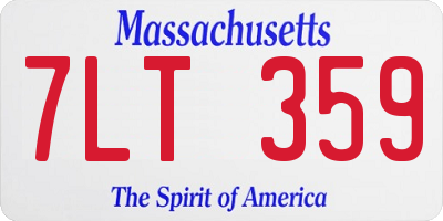 MA license plate 7LT359