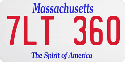 MA license plate 7LT360