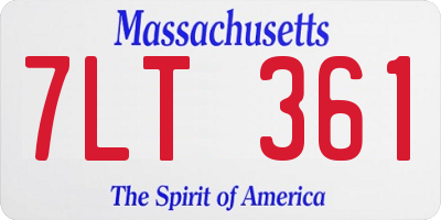 MA license plate 7LT361