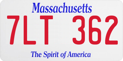 MA license plate 7LT362