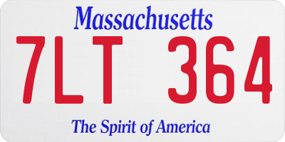 MA license plate 7LT364