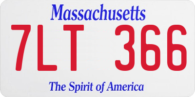 MA license plate 7LT366