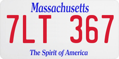 MA license plate 7LT367